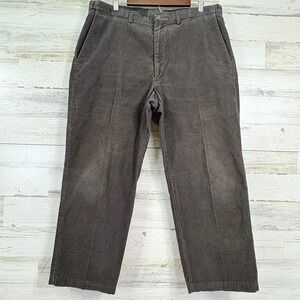 Haggar Generations Mens Classic Corduroy Pants‎ 38x27 Olive Green Flex Waist
